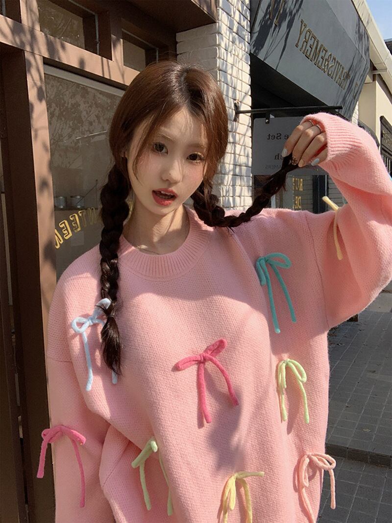 【tops】クルーネックニットセーター　M19182