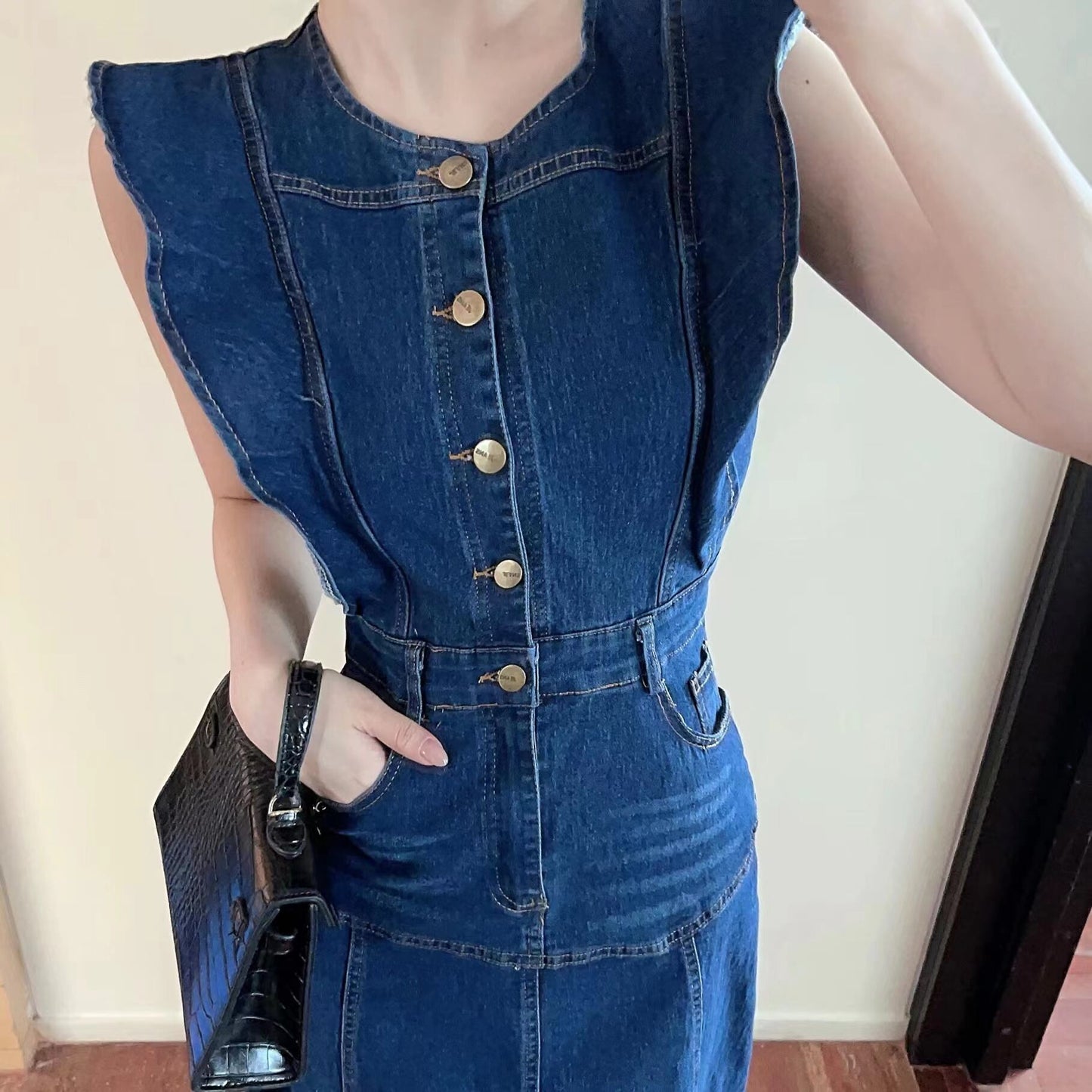 【dress】ノースリーブデニムワンピース G20199