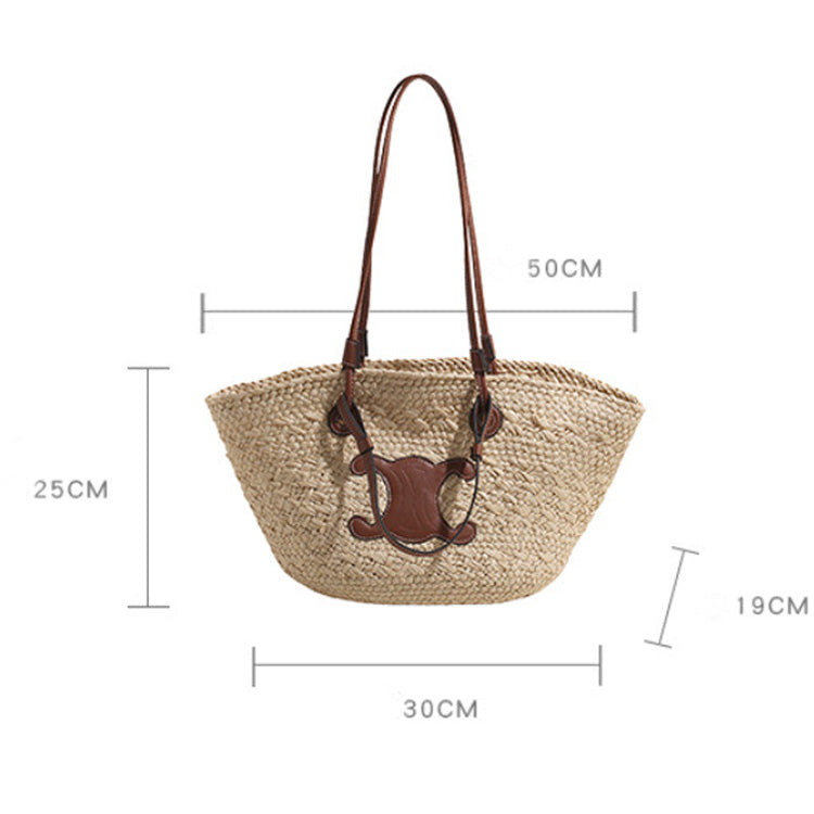 【小物】2色大容量カゴバッグF7833